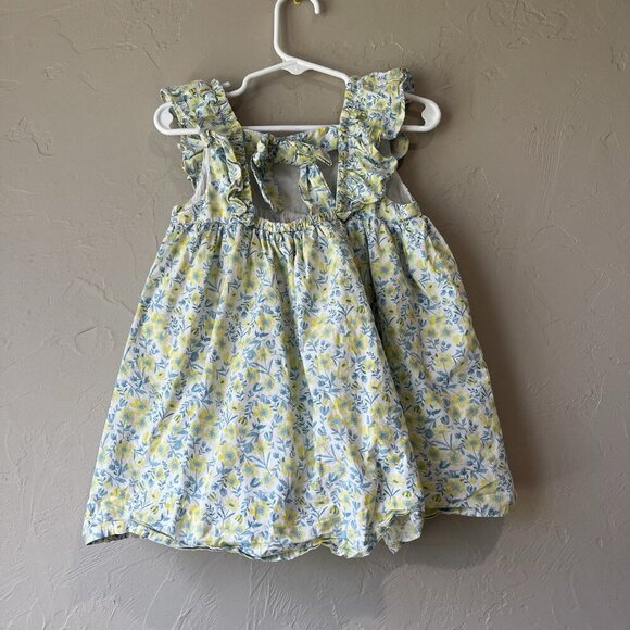 tommy bahama Girls 5 Dress Ditsy Floral Sundress Summer Babydoll Blue Yellow - Picture 6 of 10
